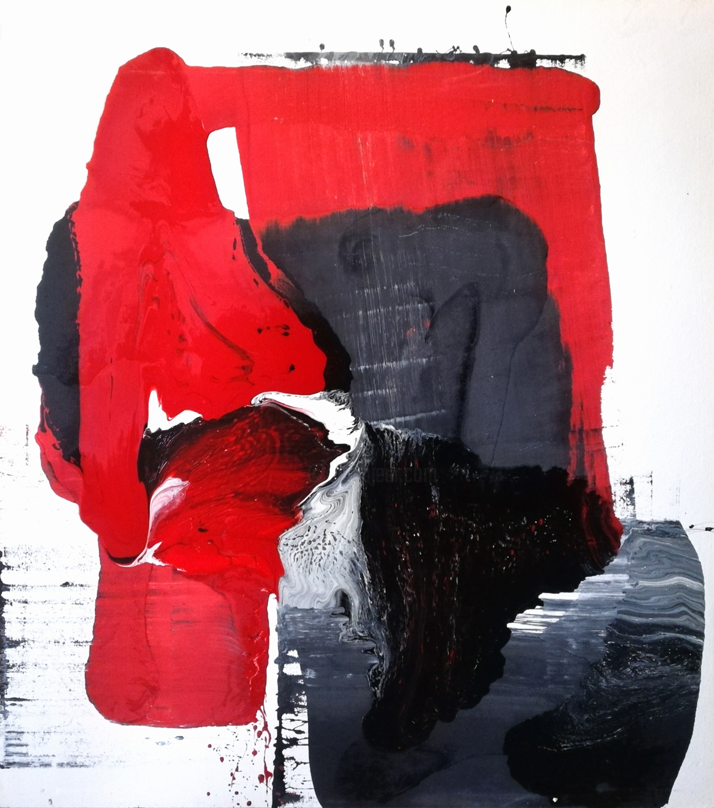 絵画 The Conflict between RED&BLACK Nov. 21, 2025 9 cm x 9 cm (app. 4