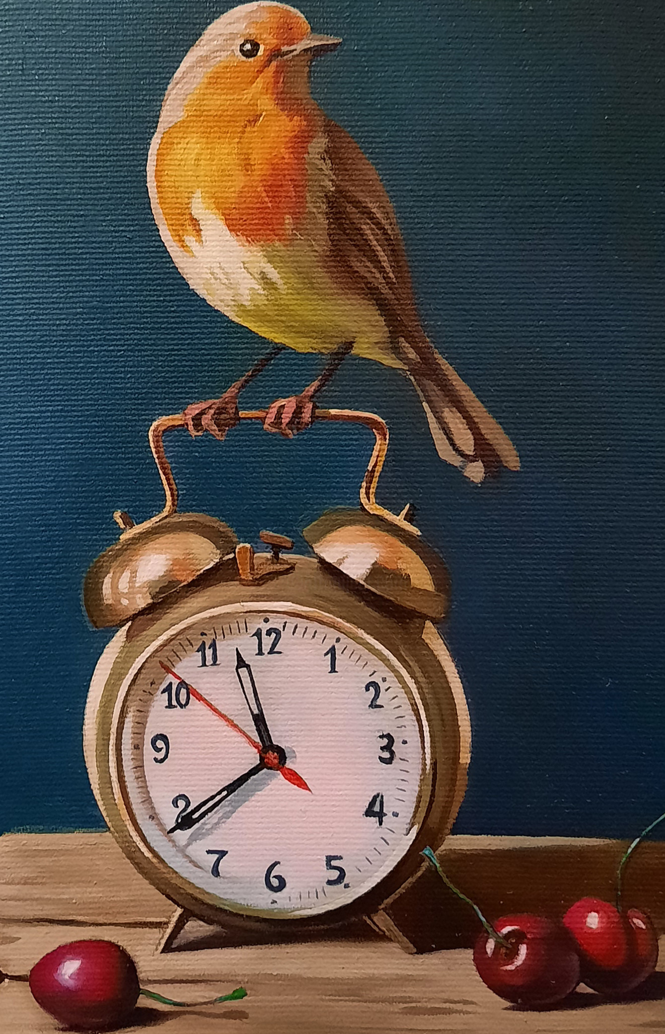 Still Life With Bird And Old Watch-1 (28, Painting by Ara