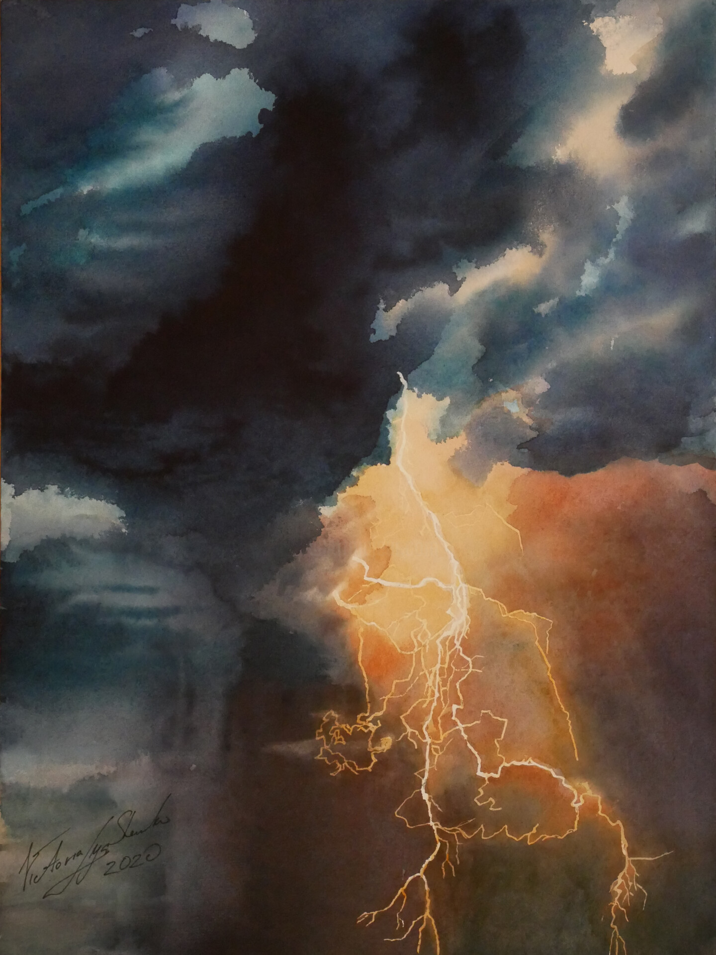 海外限定スパイク販売 Victoria by Painting Storm, Lightning Lyashenko ArtMajeur | 絵画