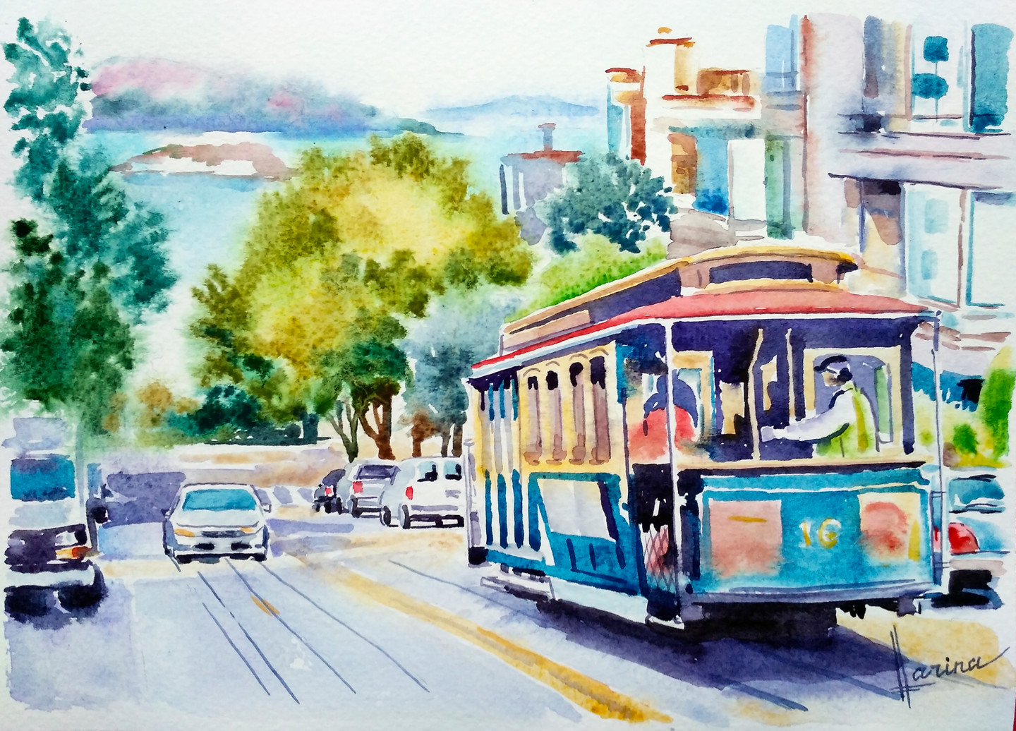 Paco Garcia Original Painting 散歩道からの眺め Paco Garcia Art