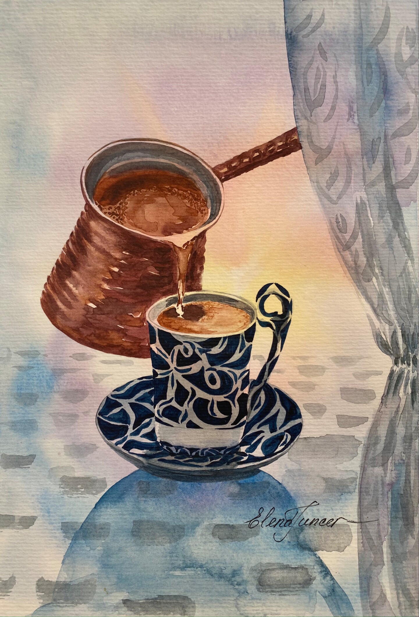 Turkish Coffee Time'' Traditional Coff, Malarstwo autorstwa