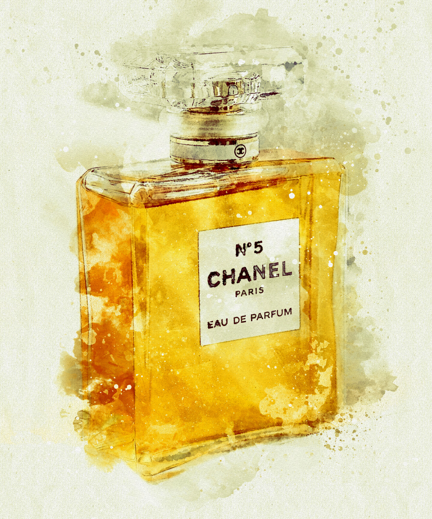 Chanel No. 5 In Watercolor, Grafika cyfrowa / sztuka