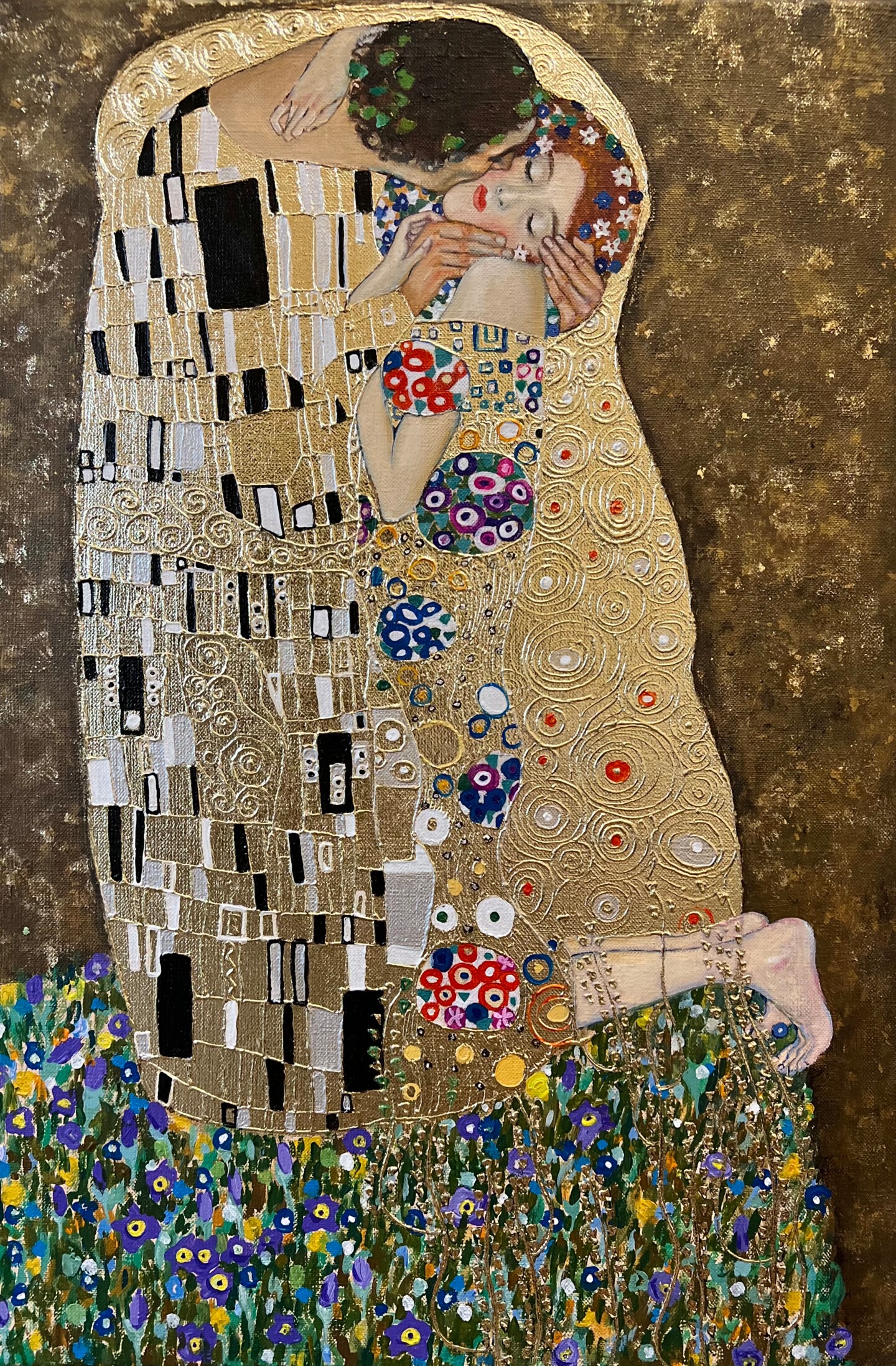 The Kiss”, Gustav Klimt, Copy In Unique, Painting by The Kiss”, Gustav Klimt, Copy In Unique, Painting by