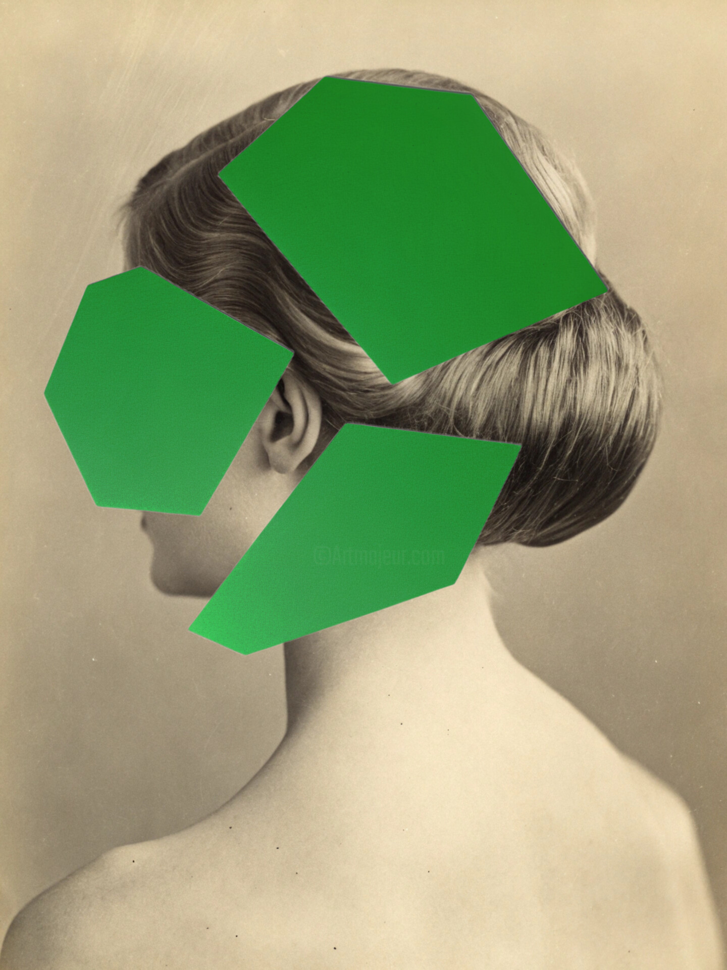 Digital Arts titled "Géométrie de soi 391" by Alain Zenatti, Original Artwork, Digital Collage