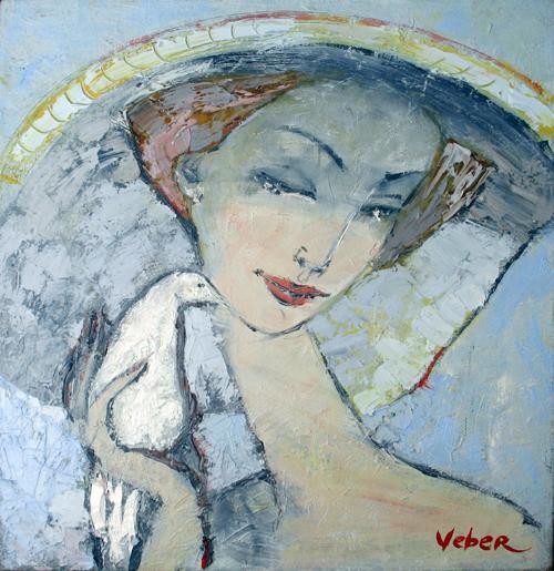 Oksana Veber - Portrait with a white bird