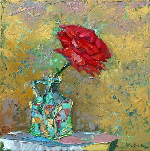 Oksana Veber - Rose in a glass bottle