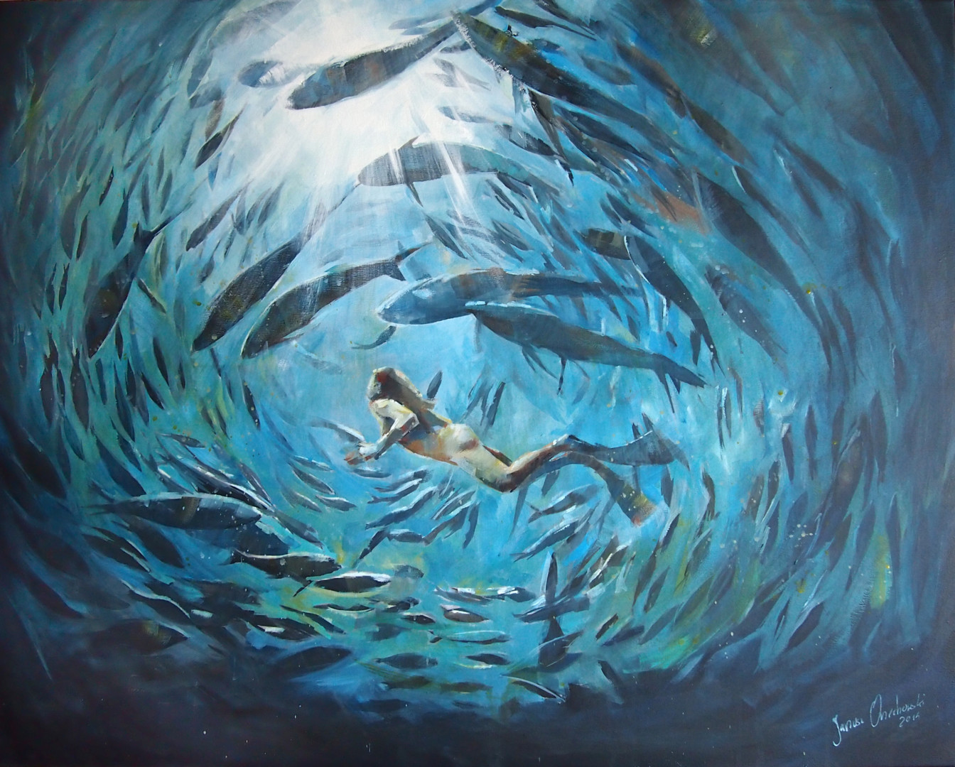 絵画 Cool Waters Under Water, Schilderij door Janusz Orzechowski | ArtMajeur