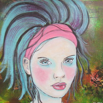 Pittura intitolato "merle" da Ellen Hendrikx, Opera d'arte originale, Acrilico