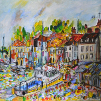 Peinture intitulée "L'aube sourit à l'a…" par Muriel Cayet, Œuvre d'art originale, Acrylique