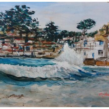 Peinture intitulée "Largade à Méjean" par Jean-Pierre Missistrano, Œuvre d'art originale, Aquarelle