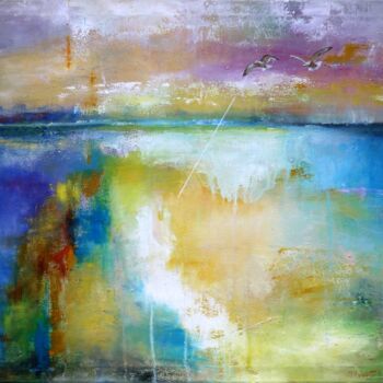 Painting titled "profondeur" by Claudia Marin, Original Artwork, Oil Mounted on Wood Stretcher frame