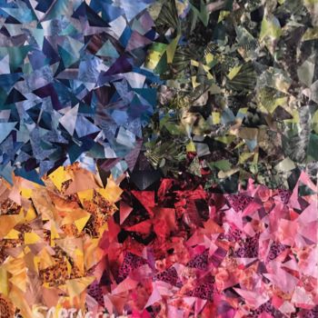 Peinture intitulée "Collage Les 4 saiso…" par Sapiacelli, Œuvre d'art originale