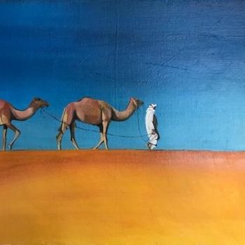 Painting titled "SULLA DUNA" by Guido Mannini, Original Artwork, Oil