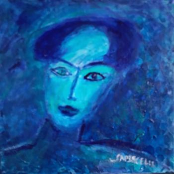 Peinture intitulée "La femme BLEUE" par Sapiacelli, Œuvre d'art originale, Acrylique