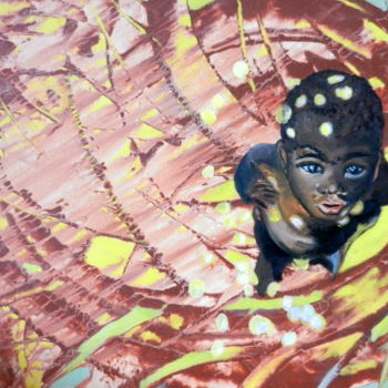 Peinture intitulée "L'Orphelin d'Haïti,…" par Brigitte Mathé (MBL), Œuvre d'art originale, Acrylique