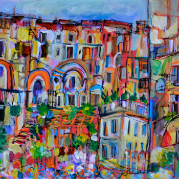 Schilderij getiteld "Colori Gaeta" door Muriel Cayet, Origineel Kunstwerk, Acryl