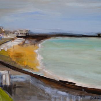 Картина под названием "Plage du Havre" - Hervé Marchelidon, Подлинное произведение искусства, Акрил Установлен на Деревянная…