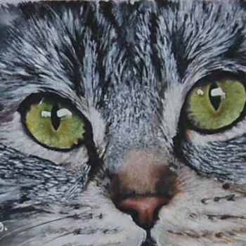 Painting titled "mitsy.jpg" by Catherine Digue - Turpin, Original Artwork, Gouache