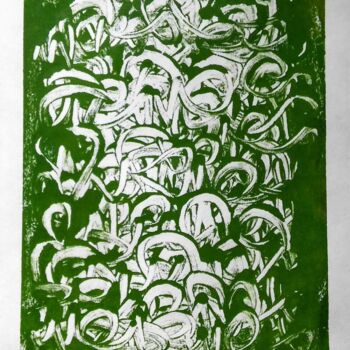 印花与版画 标题为“Green on Cream” 由Tina Lane, 原创艺术品, 其他