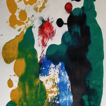 Druckgrafik mit dem Titel "Happy" von Tina Lane, Original-Kunstwerk