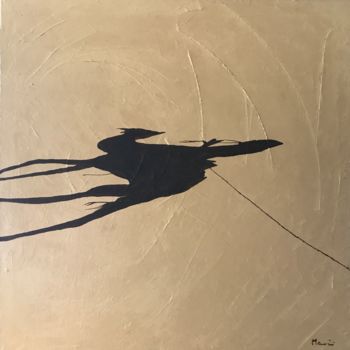 Painting titled "Ombra di sabbia" by Guido Mannini, Original Artwork, Oil