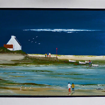 Peinture intitulée "Basse Mer" par Bernard Mahe, Œuvre d'art originale, Huile