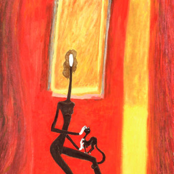 "She and her cat aft…" başlıklı Tablo Carlos Pardo tarafından, Orijinal sanat, Petrol