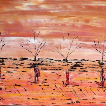 Peinture intitulée "Soleil couchant" par Didier Duclos, Œuvre d'art originale, Acrylique