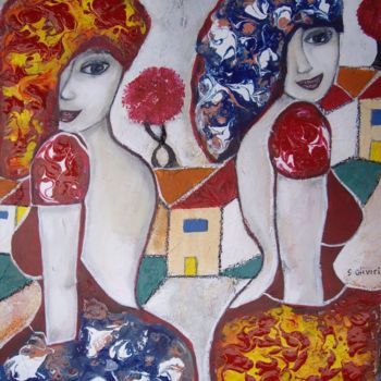 Painting titled "Joie de vivre" by Sylvie Oliveri, Original Artwork, Acrylic