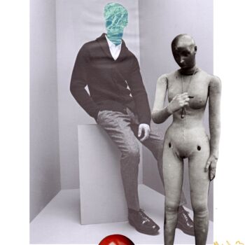 Collages intitulée "Couple fig.1" par Nelly Sanchez, Œuvre d'art originale