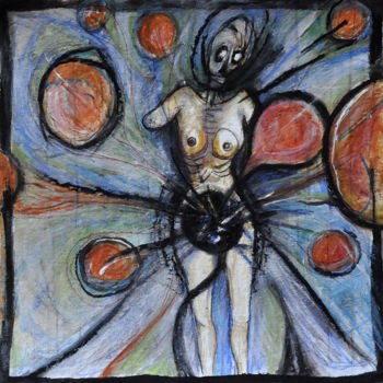Painting titled "Femme sans bras, le…" by Eva Mifsud, Original Artwork, Pastel
