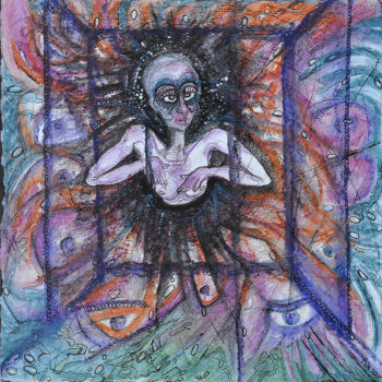 「Sors dans le vide」というタイトルの絵画 Eva Mifsudによって, オリジナルのアートワーク, パステル