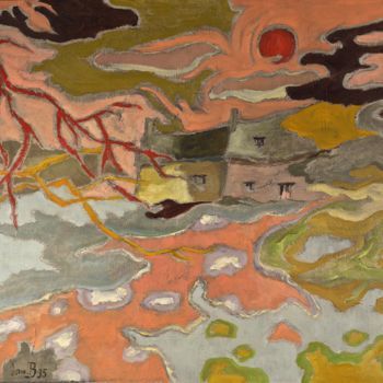 Peinture intitulée "Clos de Fougères" par Dominique Bertrand, Œuvre d'art originale, Huile