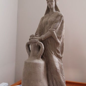 Sculpture intitulée "Porteuse d 'eau" par Catherine Costet (Lccat), Œuvre d'art originale, Argile
