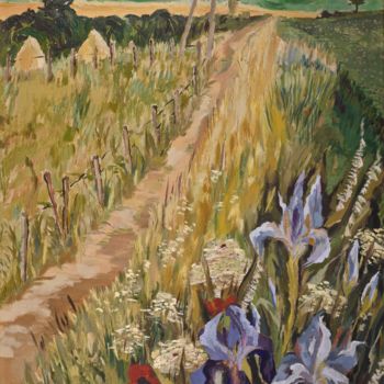 Peinture intitulée "Le Vernay - Le chem…" par Dominique Bertrand, Œuvre d'art originale, Huile