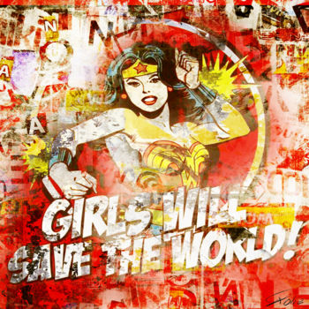 绘画 标题为“wonder-woman-aplat-…” 由Pierre Olié, 原创艺术品