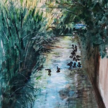 「"La Reppe aux canar…」というタイトルの絵画 Jean-Pierre Missistranoによって, オリジナルのアートワーク, 水彩画