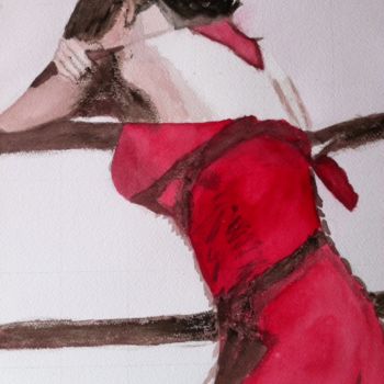 Painting titled "Tristeza" by Purity, Original Artwork, Watercolor