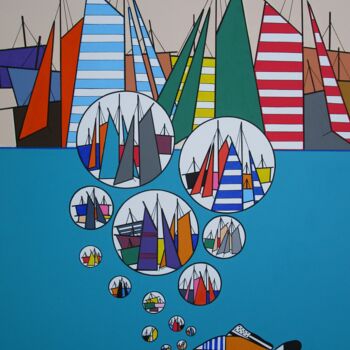 Peinture intitulée "Naissance des voiles" par Nyls  Eliot, Œuvre d'art originale, Acrylique