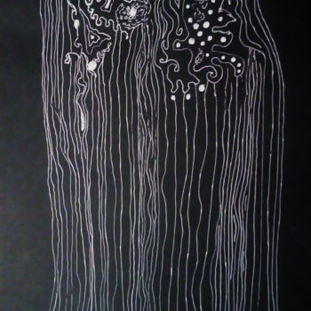 Drawing titled "Tree bark" by Dmitry Nesterov, Original Artwork, Ballpoint pen