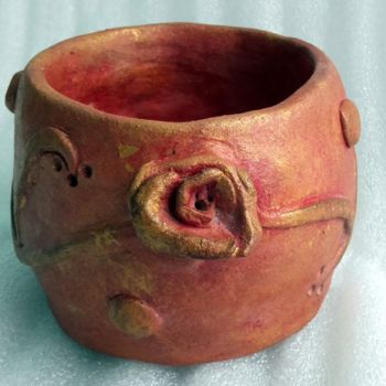 Artcraft με τίτλο "Mini-pot rosé" από Marian Cobos, Αυθεντικά έργα τέχνης, Διακόσμηση σπιτιού