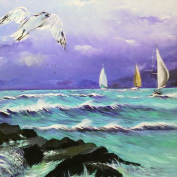 Peinture intitulée "Douce Marine" par Claudine Viégas, Œuvre d'art originale