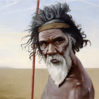 Schilderij getiteld "Eyes of the Desert" door Elmar Magerram, Origineel Kunstwerk, Olie