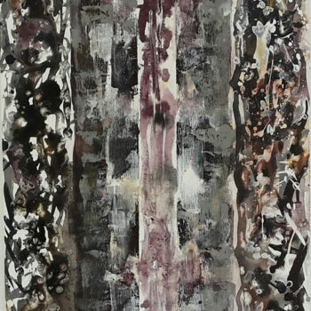 Painting titled "Thanatos II" by Isabelle Langlois, Original Artwork, Acrylic Mounted on Wood Stretcher frame