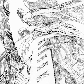 Dessin intitulée "drawing 6101" par Biser Panayotov, Œuvre d'art originale, Encre