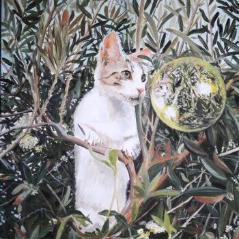 Peinture intitulée "Bolleo nell'olivo" par Manu Surreabulliste, Œuvre d'art originale, Huile