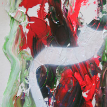 Schilderij getiteld "Arabic M" door Inaam Obaidi Onsi, Origineel Kunstwerk, Acryl