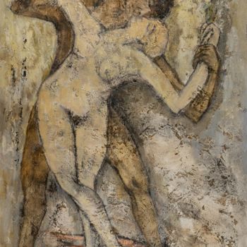 Peinture intitulée "Couple (debout)" par Dominique Bertrand, Œuvre d'art originale, Huile