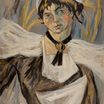 Peinture intitulée "Jeune Bretonne - Ma…" par Dominique Bertrand, Œuvre d'art originale, Huile