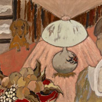Peinture intitulée "Soir sous la lampe" par Dominique Bertrand, Œuvre d'art originale, Huile